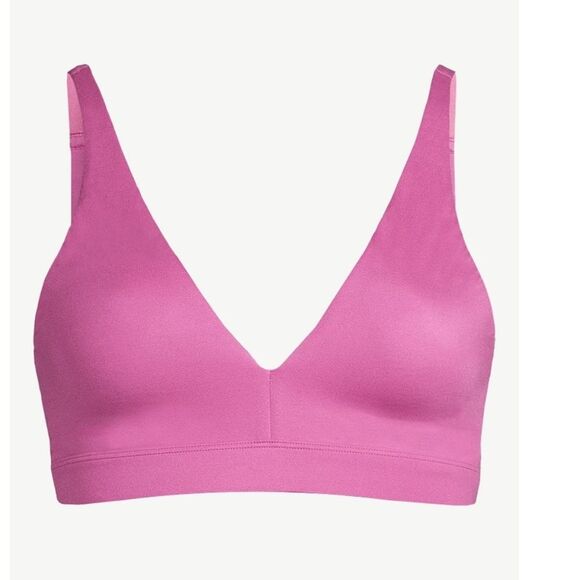Joyspun Women's Unlined Soft Brushed Plunge Bralette, Size Large - Picture 1 of 12